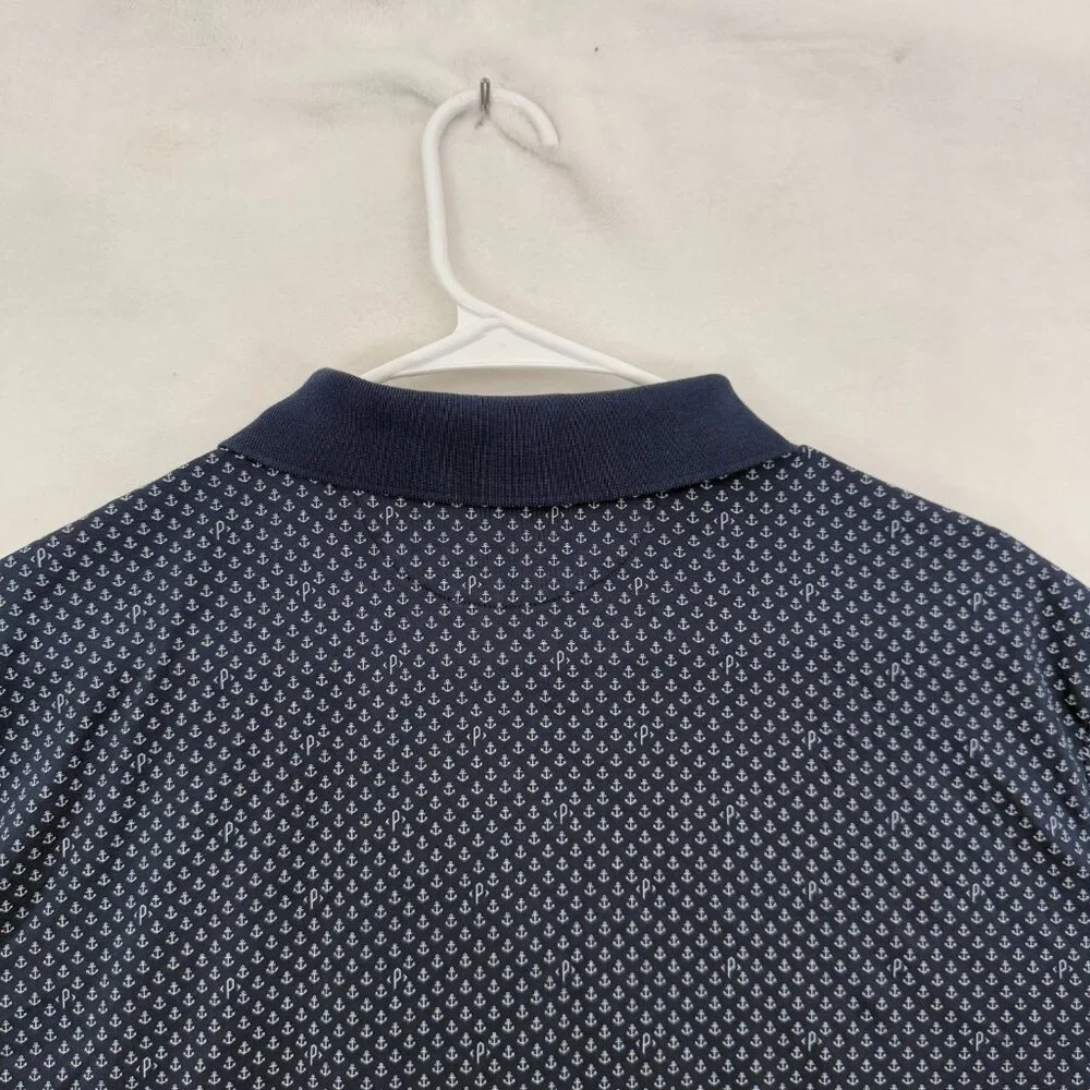 Polo Ralph Lauren Polo Shirt Mens XL Blue Classic Fit Anchor Geometric Pony